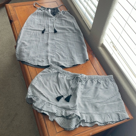 Gillian & O’Malley 2-Piece Sleepwear Gray/White - Picture 3 of 12